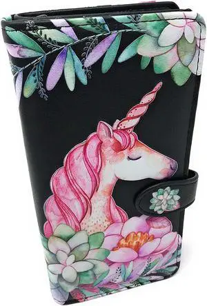 Shagwear Unicorn Large Black Zipper Wallet