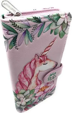 Shagwear Unicorn Large Pink Zipper Wallet Shagwear Unicorn Large Pink Zipper Wallet