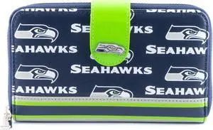 Loungefly NFL Seattle Seahawks Logo All Over Print Bifold Wallet