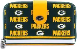 Loungefly NFL Greenbay Packers Logo All Over Print Bifold Wallet
