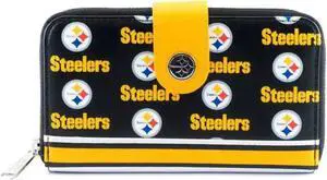 Loungefly NFL Pittsburgh Steelers Logo All Over Print Bifold Wallet