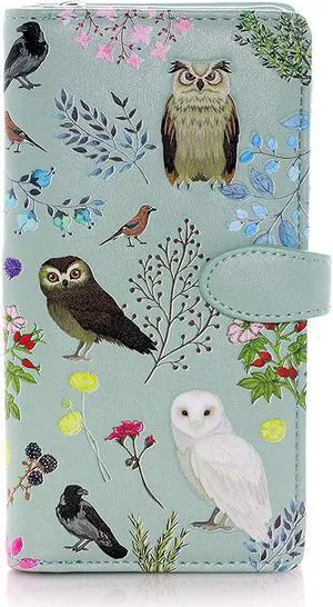 Shagwear Teal Wild Bird Forest Large Wallet