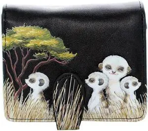 Shagwear Meerkats Large Black Zipper Wallet
