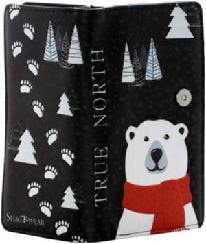 Shagwear True North Polar Bear Large Black Zipper Wallet