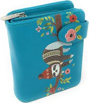 Shagwear Chillin Sloth Small Teal Zipper Wallet Shagwear Chillin Sloth Small Teal Zipper Wallet