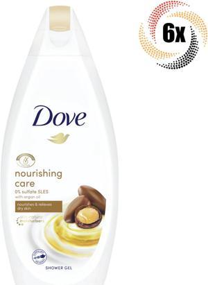6x Bottles Dove Nourishing Care With Argan Oil Body Wash  500ml  0 Sulfate
