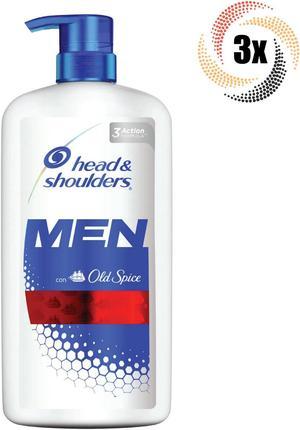 3x Bottles Head & Shoulders Mens Old Spice 3 Action Formula Shampoo | 1L