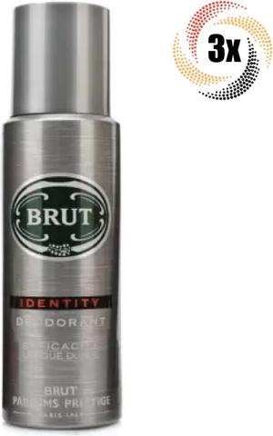 3x Sprays Brut Identity Scent Deodorant Body Spray For Men | 200ml