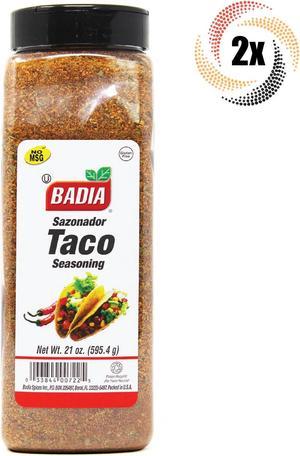 2x Pints Badia Taco Seasoning  21oz  Gluten Free  No MSG  Sazonador