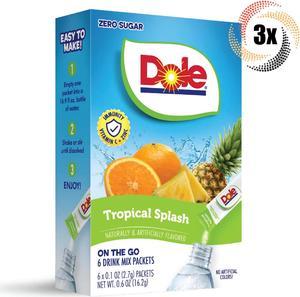3x Packs Dole Tropical Splash Drink Mix | 6 Packets Each | Sugar Free | .6oz