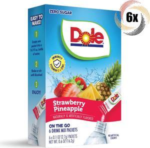 6x Packs Dole Strawberry Pineapple Sugar Free Drink Mix | 6 Packets Each | .6oz