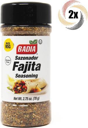 2x Shakers Badia Fajita Seasoning  275oz  Gluten Free  MSG Free  Sazonador