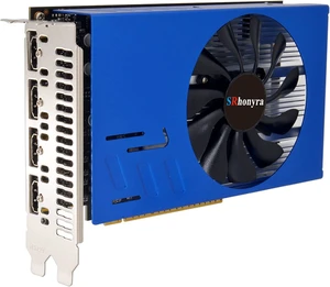 SRhonyra GTX 1050 Ti 4GB Graphics Card, 4 x HDMI Multi-Monitor Display, GDDR5 128-bit Full-Height Dual-Slot-Width Video Card for stock trading, Digital Signage, projector fusion SRhonyra GTX 1050 Ti 4GB Graphics Card, 4 x HDMI Multi-Monitor Display, GDDR5 128-bit Full-Height Dual-Slot-Width Video Card for stock trading, Digital Signage, projector fusion
