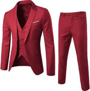 Men's Suits Sets(3 pieces)slim fit one button