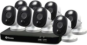 Swann Home/Business Wired DVR, 1080p Full HD Security Camera System, 8 Channels, 8 Cameras Indoor/Outdoor, 1TB HDD Storage, Color Night Vision, Sensor Spotlights, 24/7 Recording Swann Home/Business Wired DVR, 1080p Full HD Security Camera System, 8 Channels, 8 Cameras Indoor/Outdoor, 1TB HDD Storage, Color Night Vision, Sensor Spotlights, 24/7 Recording