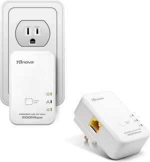 7inova AV500 Powerline Ethernet Adapter Kit for Wired Network Expanding - Mini, Plug&Work, Power Saving