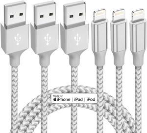 KEHIPI iPhone Charger Fast Charging Cord 3 Pack 10 FT Apple MFi Certified Lightning Cable Nylon Braided iPhone Charger Cord Compatible with iPhone 13 12 11 Pro Max XR XS X 8 7 6 Plus SE iPad and More