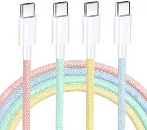 KEHIPI USB C to USB C Cable(3 Pack 6.6ft), 60W USB C Charger Cable Type C Fast Charging Cable Long Nylon Braided Cord Compatible with iPhone 15 Pro Max Plus iPad Samsung S23 and More