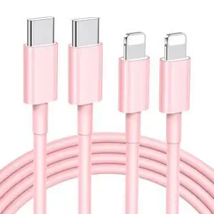 KEHIPI USB C to ightning Cable 2Pack 3FT for iPhone Fast Charger CableMFi Certified Type C to ightning Charging Cord Compatible with iPhone 14 13 13 Pro Max 12 12 Pro Max 11 XS XR X 8 iPad, Pink