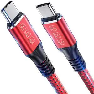 KEHIPI Thunderbolt 4 Cable 6.6ft, USB C Thunderbolt 4 Monitor Cable, 40Gbps Data Transfer, Single 8K/Dual 4K Video, Compatible With Thunderbolt 4/3 Monitor, Hub, Docking Stations - Red