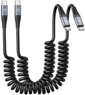 KEHIPI USB C to USB C Cable 6ft, 2Pack Coiled USB C Charger Cable Car, Type C Fast Charging for Cable for iPhone 17/16/15/Plus/Pro/Pro Max/MacBook Pro 2020/iPad Pro 2020/iPad Air 4/Samsung Galaxy S23