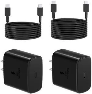 KEHIPI 45W Samsung Super Fast Charger Block, 2Pack Type C Fast Charging Block with 3FT 6FT USB C Charger Cable Compatible with Samsung Galaxy S24 S23 S22 S21 S21+/S21 Ultra/S20/S20 Ultra/Note 20 Ultra