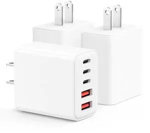 KEHIPIUSB C Wall Charger 3Pack, 50W USB C Fast Charger Block, 5-Port PD Power Adapter + QC Wall Plug Multiport Type C Charging Block Cube Compatible with iPhone 16 15 14 13 12 11 Pro Max XR XS 8 7