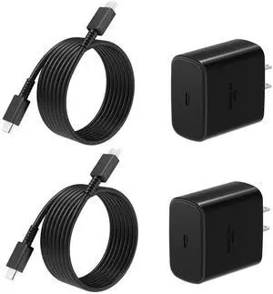 KEHIPI 45W Super Fast Charger USB C, 2Pack PPS Type C Charging Block with 6FT USB-C Cable for Samsung Galaxy S25 +/Ultra /S24 S23 S22 +/Ultra/ S21 S20/Tab S9, iPhone 16/15 and More