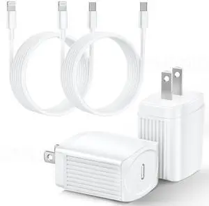 KEHIPI 20W USB C Fast Charger [MFi-Certified] Compatible with iPhone 14/13/ 12/11/ XS/XR/X/ 8 /iPad, 2Pack PD Type C Charger Blocks with 3FT Type-C to Lightning Cables