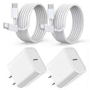 KEHIPI iPhone 16 15 Charger Fast Charging, 2Pack 20W PD USB C Fast Wall Charger Block with 3FT USB C to Type C Cable Cord Compatible with Apple iPhone 16/16 Pro/16 Pro Max/16 Plus/15, iPad 12.9/11/10