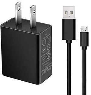 KEHIPI Micro Wall Charger Compatible with Samsung Galaxy Tab A 10.1 (2016), 8.0, 7.0, 9.7, Tab E, S2, Tab 4, 3, SM-T580/ 550/530/ 387/585/ 290/295 Tablet with 5Ft Charging Cable Cord (Black)