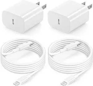 KEHIPI iPad Fast Charger, 2-Pack Apple Certified 20W USB C Fast Wall Charger Block with 6.6FT USB C to Lightning Cable for iPad 9th/8th/7th/6th/5th Generation, iPad Air 3/2, iPad mini 5/4/3, iPad Pro