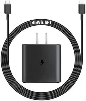 KEHIPI 45W USB C Super Fast Charger for Samsung Galaxy-Tab S9 FE/FE+ Plus SM-X510/X516B/X610/X616B 5G Samsung Tablet 45W Type C Wall Adapter Block with 6.6Ft C to C Android Tablet Charging Cable Power