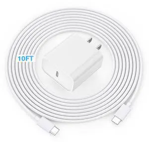 KEHIPI iPhone 17 16 Charger, 20W Apple USB C Fast Charging Wall Charge Adapter with 10FT USB Type C Charging Cable Cord Long Charger for iPhone 17/Air/17 Pro/16 Pro Max/iPhone 15/15 Pro Max/iPad Pro