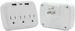 KEHIPI multi plug wall outlet,usb plug adapter for wall outlet, outlet splitter plug adapter with 3 Wall Outlets and 3 USB Wall Charger for Home Office Travel