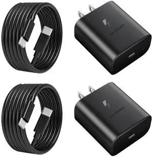 KEHIPI Fast Charger, USB C Port Adapter, Wall-Mounted Cube Charging Block.Type-c Mobile Phone Charger with C to C Cable is Suitable for Samsung S25/S24/S23/S22/S21, Galaxy, and More.