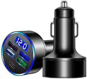 KEHIPI Car Charger, Five USB Port Cigarette Lighter Adapter, Fast Charging car Charger, car Accessories Suitable for iPhone14/14pro/13/12/iPad/tablet, More