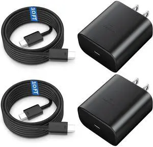 KEHIPI 45W Samsung USB-C Super Fast Charger Type C Android Phone Charging Block with 10FT Cable for Samsung Galaxy S25 Ultra/S25/S24 Ultra/S24/S23 Ultra/S22 Ultra/S22/S21/S20/Note 10/20, Galaxy Tab S8