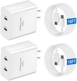 KEHIPI 45W USB-C Super Fast Charger with 10FT USB C Cable for iPhone 17 16 15 Pro Max/17 16 15 Pro/17 16 15/Air,16 15 Plus,Samsung Galaxy S25 Ultra/S25+/S25/S24/S23 Ultra/S23+/S22 Ultra/S22+/S20 Ultra