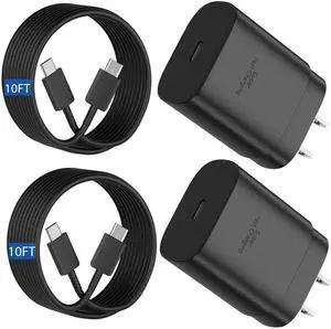 KEHIPI S25 S24 Ultra Charger 25W Super Fast USB C Charger Block & 10FT Android Phone Type C Charger Cable Cord for Samsung Galaxy S24 Ultra/S24+/S24/S23 Ultra/S23/S22 Ultra/S22/S21/S20 /Note10 20