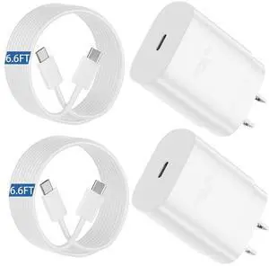 KEHIPI S25 S24 Ultra Charger 25W Super Fast USB C Charger Block 6.6FT Android Phone Type C Charger Cable Cord for Samsung Galaxy S24 Ultra/S24+/S24/S23 Ultra/S23/S22 Ultra/S22/S21/S20 /Note10 20-White