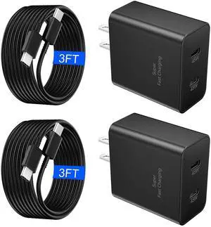 KEHIPI 2Port 45W Samsung Super Fast Charger USB C, Type C Fast Charging Android Phone Charger 3FT Fast Charging Cord for Samsung Galaxy S25 Ultra/S25/S24/S23