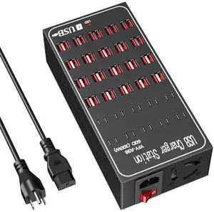 KEHIPI USB C Charging Station, C Charger Block Multiple Ports 60 Port 300W(60A), USB Charger Station for Multiple Devices Desktop USB Hub Compatible with iPhone 16 15 14 13, iPad Pro, Samsung, Note