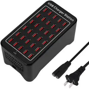KEHIPI 30 Port USB Charger, 150W/30A USB Smart Charger, 30-in-1 Desktop Charging hub, Multi-Port USB Charging Station for Samsung/iPhone/iPad/Google Pixel/Tablets and Other USB Electronics