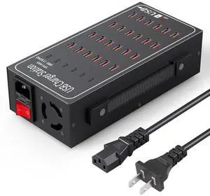 KEHIPI 30-Ports Charging Station, 150W USB C Charger, USB-C Smart Charger, 30-in-1 Desktop Charging Hub, Multi Ports Charging Station Organizer for iPhone, iPad, Samsung, Tablets and Other Electronics