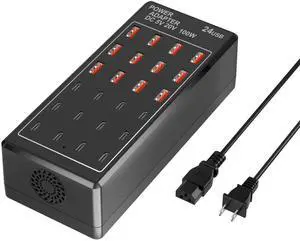 KEHIPI USB Charging Station Block, USB C Charger Station 24-Port 100W(20A), USB A Charger Block, Fast Charger Desktop Station, Multi-Function Smart Charger for Apple iPhone iPad Samsung Laptop Pixel