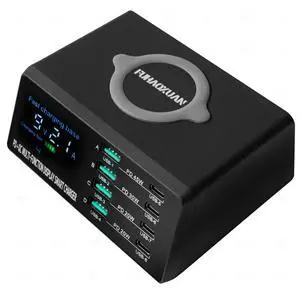 KEHIPI 110W USB Charging Station, 8-Port Fast Multi USB Charger Station with Wireless Charging & LED Display, Charging Dock for Multiple Devices, Compatible with iPhone, Samsung, Tablets, and More