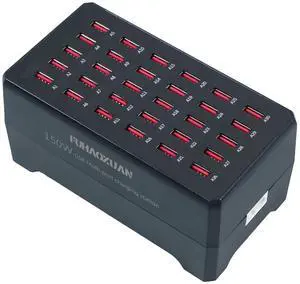 KEHIPI 150W USB Charging Station, 30-Port Multi USB Charger Hub for Multiple Devices, Fast Charging Block for iPhone, iPad, Android, Tablets & More, Ideal for Schools, Offices, Retail, Events