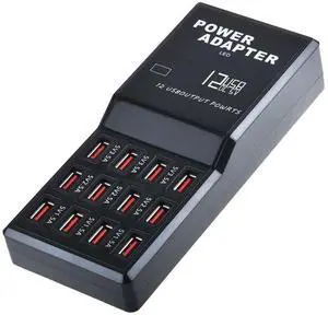 KEHIPI 60W USB Charging Station for Multiple Devices, 12-Port Multi USB Charger Hub, Fast Charging Dock for iPhone, iPad, Samsung, Tablets & More, Compact Desktop Charger for Home, Office, Travel