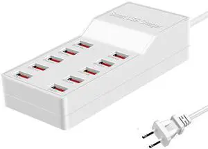KEHIPI USB Charger Station,10-Port 50W/10A Multiple USB Charging Station with Smart IC Technology,Multi Ports Charger Charging for SmartphonesTabletsand Other Devices.